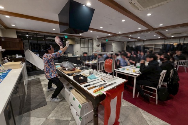 パティアdeマグロ解体ショー実際の様子